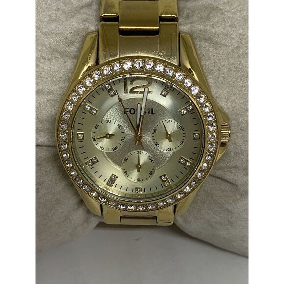 Fossil ES3203 Women's Stainless Steel Analog Champagne Dial Quartz Watch JD446 - Picture 1 of 11